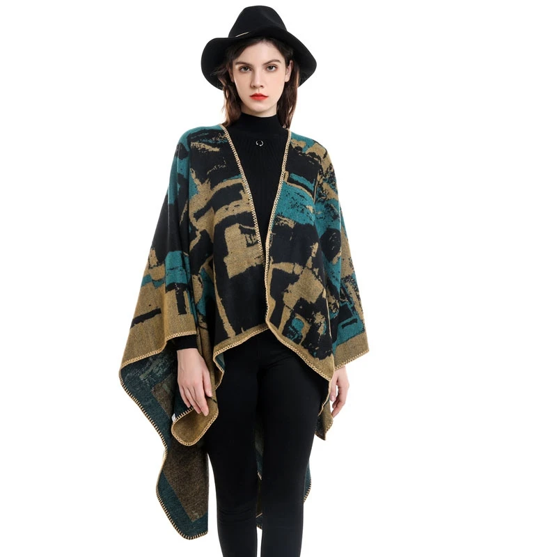 Abstract Color Contrast Poncho Women Winter Chic Batwing Coat Open Cardigan Peru Cape Cover Boho Style Cloak Warm Camping Scarf
Abstract Color Contrast Poncho Women Winter Chic Batwing Coat Open Cardigan Peru Cape Cover Boho Style Cloak Warm Camping Scarf