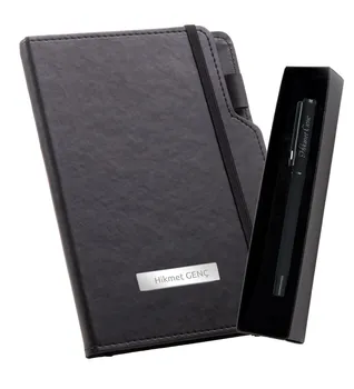 Isme Custom Metal Roller Pen & Black Leather Cover Notebook
Isme Custom Metal Roller Pen & Black Leather Cover Notebook
