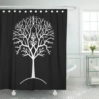 Autumn Tree Silhouette Black and White Gondor Lord of The Ring Branches Drawing Shower Curtains with 12 Hooks, Bath Curtain
Autumn Tree Silhouette Black and White Gondor Lord of The Ring Branches Drawing Shower Curtains with 12 Hooks, Bath Curtain