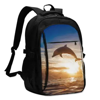 Hot USB Charging Laptop Women's Backpack School Backpack Dolphin Leaping Jumping From Shining Sunset Sea Water Surface Bagpack
Hot USB Charging Laptop Women's Backpack School Backpack Dolphin Leaping Jumping From Shining Sunset Sea Water Surface Bagpack