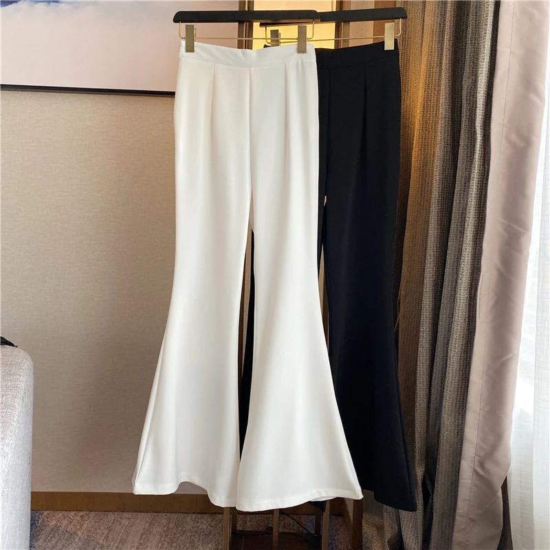 Summer Pants New Women's Elegant High Waist Flared Pants Ladies Trousers White Black Pink Apricot
Summer Pants New Women's Elegant High Waist Flared Pants Ladies Trousers White Black Pink Apricot