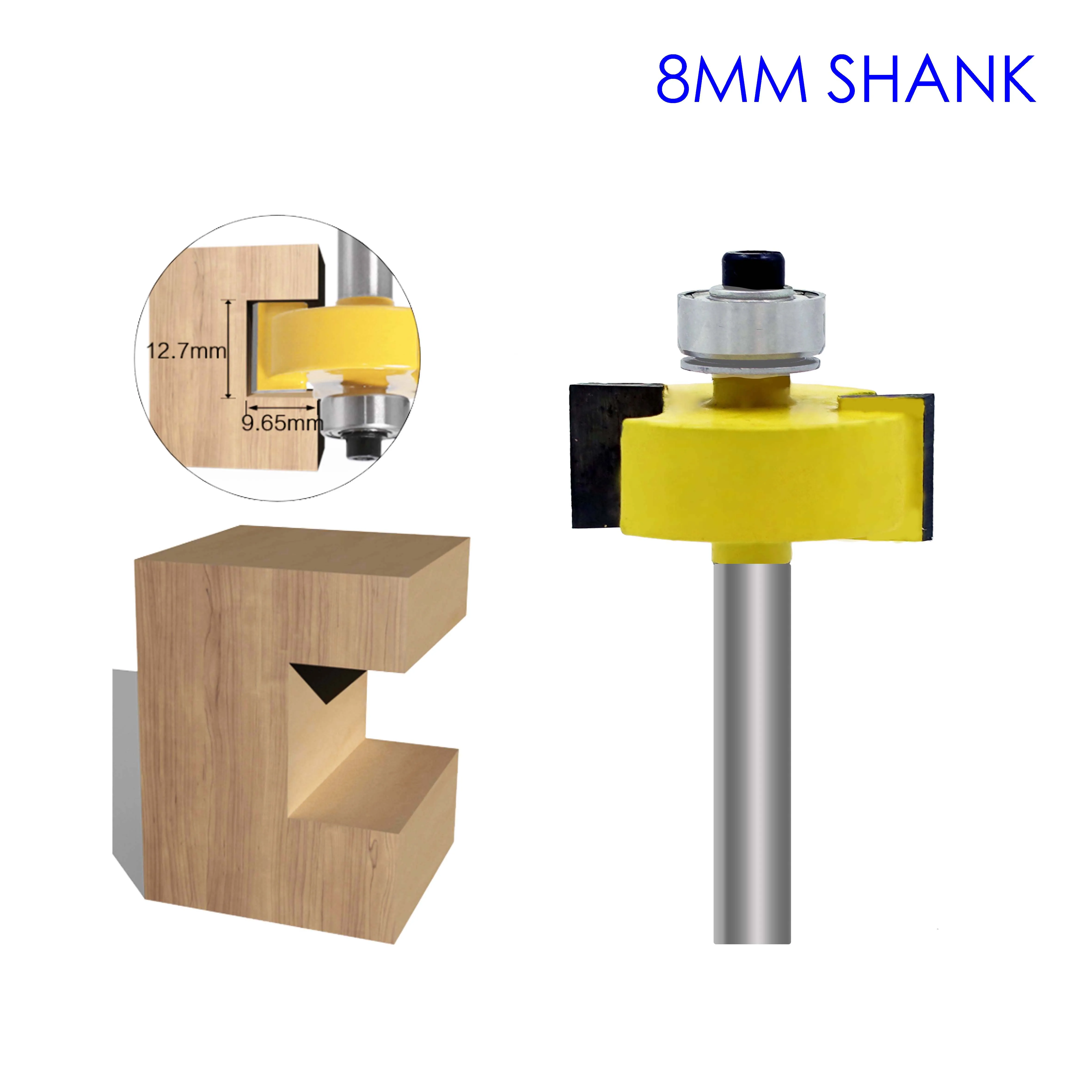 1pc 8mm Shank T-Sloting Router Bit Bit with Bearing Wood Slot Milling Cutter T Type Rabbeting Woodwork Tool for Wood
1pc 8mm Shank T-Sloting Router Bit Bit with Bearing Wood Slot Milling Cutter T Type Rabbeting Woodwork Tool for Wood