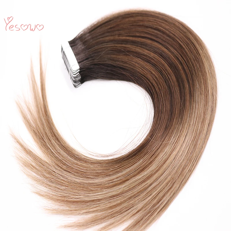 Yesowo Malaysian Remy Human Tape On Hair Ombre Cheap Fashion 1b/6/27# African American Hair Extensions Tape Adhesive