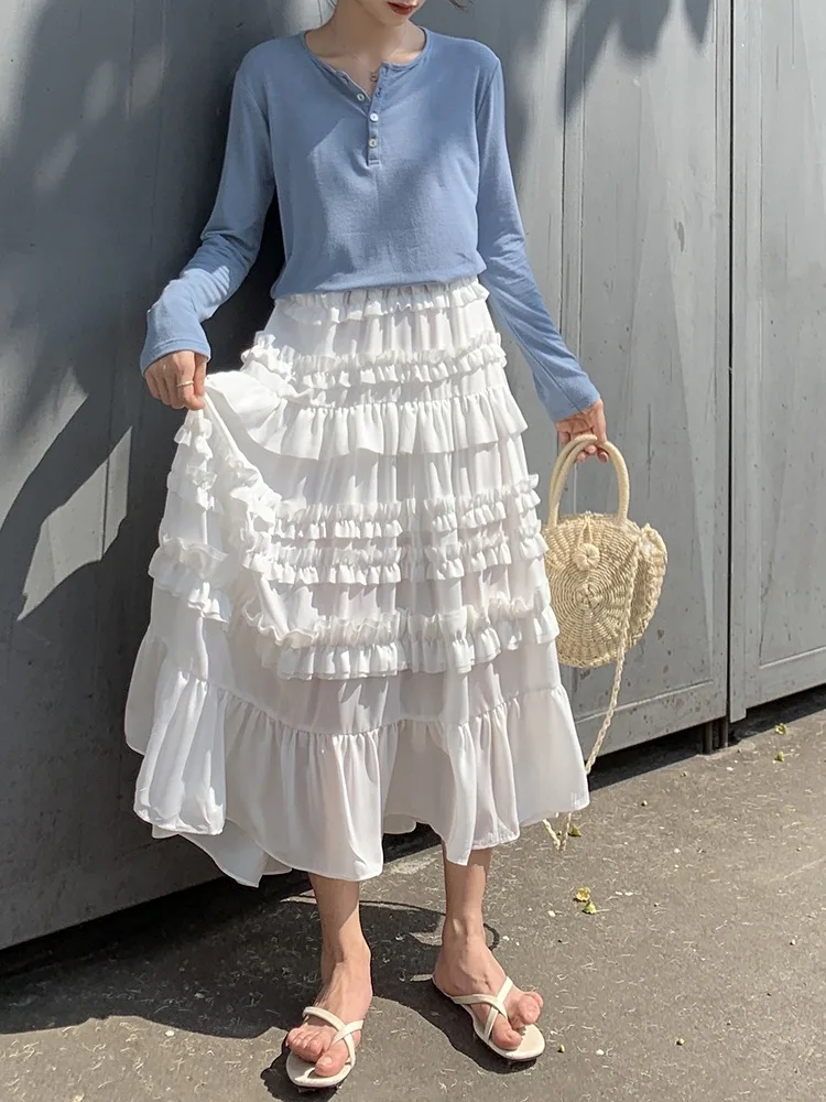 Flounced Cake Dress Chiffon Skirt Female Spring 2019 New Style Loose-Fit High-waisted Mid-length A- line Skirt
Flounced Cake Dress Chiffon Skirt Female Spring 2019 New Style Loose-Fit High-waisted Mid-length A- line Skirt