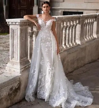 Vestido de noiva New Overskirt Boho Wedding Dress 2020 O-Neck Chaple Train Appliques Tulle Bride Gowns Robe de mariee
Vestido de noiva New Overskirt Boho Wedding Dress 2020 O-Neck Chaple Train Appliques Tulle Bride Gowns Robe de mariee