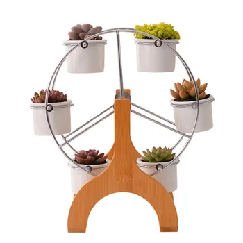 Cute Ferris Wheel Shaped Flower Pot Stands Holder with 6 Round Ceramic Succulent Plant Pots for Home Garden Office Deskt DTT88
Cute Ferris Wheel Shaped Flower Pot Stands Holder with 6 Round Ceramic Succulent Plant Pots for Home Garden Office Deskt DTT88