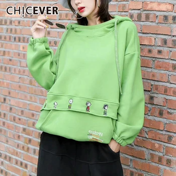 CHICEVER Korean Cartoon Embroidery Sweatshirt Women Hooded Lantern Sleeve Lace Up Oversize Sweatshirts Female 2020 Autumn New
CHICEVER Korean Cartoon Embroidery Sweatshirt Women Hooded Lantern Sleeve Lace Up Oversize Sweatshirts Female 2020 Autumn New