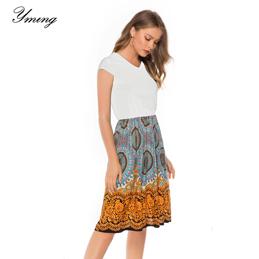 YMING Women's Short Sleeve Print Dress Solid V-neck Comfortable Mid-length Dress Casual Fashion Dresses Women's Home Clothing
YMING Women's Short Sleeve Print Dress Solid V-neck Comfortable Mid-length Dress Casual Fashion Dresses Women's Home Clothing