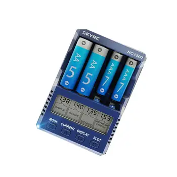 Kuulee SKYRC NC1500 5V 2.1A 4 Slots LCD AA/AAA NiMH Battery Charger Discharger Analyzer