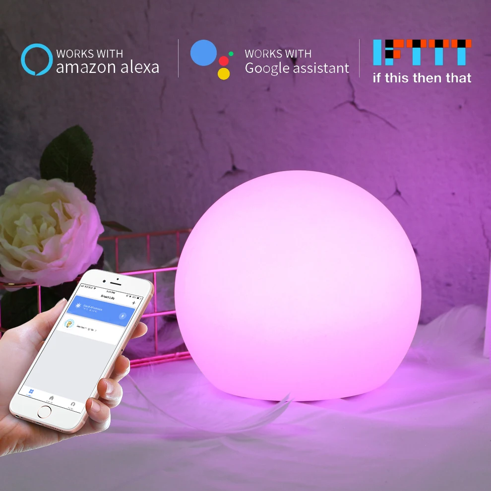 D15/20CM Ball WiFi Smart Table Light RGB LED Lamp Works with Alexa Google Home Voice Control Mobile App LED Ambient Night Lights
D15/20CM Ball WiFi Smart Table Light RGB LED Lamp Works with Alexa Google Home Voice Control Mobile App LED Ambient Night Lights