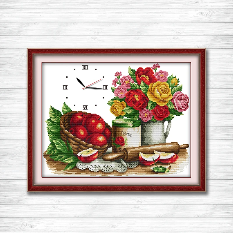 Flowers fruit clock decor painting counted printed on canvas DMC 14CT 11CT Chinese Cross Stitch Needlework Sets Embroidery kits
Flowers fruit clock decor painting counted printed on canvas DMC 14CT 11CT Chinese Cross Stitch Needlework Sets Embroidery kits