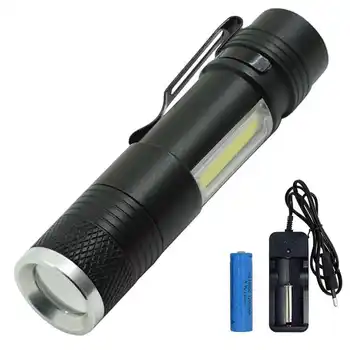 Wasafire Mini Pen Light XPE Q5+COB LED Flashlight Zoomable 4 Modes Penlight Rechargeable Torch with 14500 Battery+Charger
Wasafire Mini Pen Light XPE Q5+COB LED Flashlight Zoomable 4 Modes Penlight Rechargeable Torch with 14500 Battery+Charger