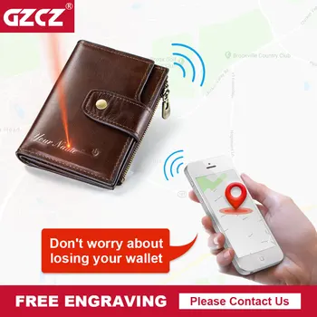 GZCZ Smart Wallet Rfid Genuine Leather with alarm GPS Map Bluetooth Alarm Men Purse Male Money Bag Card Holder Free Engraving
GZCZ Smart Wallet Rfid Genuine Leather with alarm GPS Map Bluetooth Alarm Men Purse Male Money Bag Card Holder Free Engraving