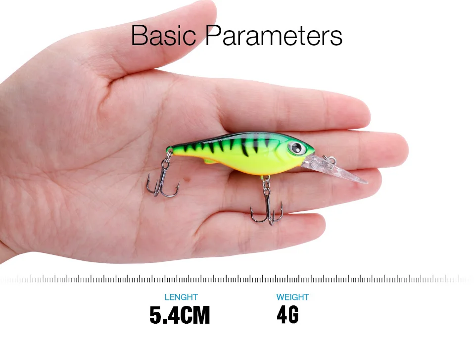 TREHOOK 7.4cm 4g Floating Wobblers Black Minnow Fishing Lure Crankbait Artificial Lures Hard Bait Fishing Products Tackle Lures 014
