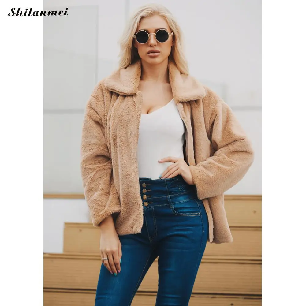 Women Lapel Collar Faux Fur Jacket 2019 Winter Ladies Fur Coat Pink High Street Teddy Jacket Autumn Elegant Party Coat Fashion
Women Lapel Collar Faux Fur Jacket 2019 Winter Ladies Fur Coat Pink High Street Teddy Jacket Autumn Elegant Party Coat Fashion