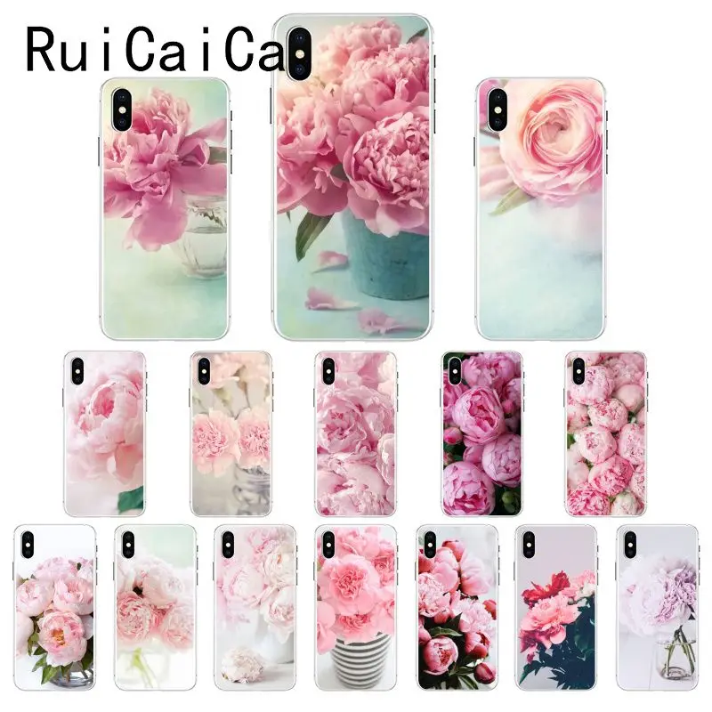 Ruicaica розовый цветок пион на вазе Coque Shell чехол для телефона iPhone X XS MAX 6 6s 7 7plus 8 8Plus 5 5S