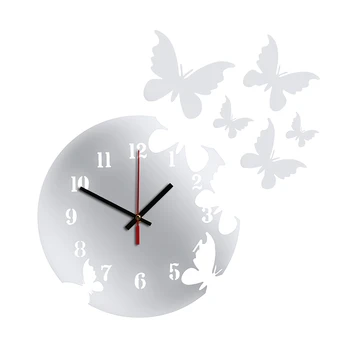 3D Flying Butterflies Mirror Clock Sticker Sliver Acrylic Wall Clock Watch Stickers Quartz Movement For Home Office Wall Decor
3D Flying Butterflies Mirror Clock Sticker Sliver Acrylic Wall Clock Watch Stickers Quartz Movement For Home Office Wall Decor