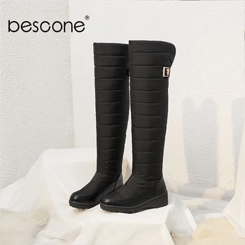 BESCONE Ladies Knee-High Boots Winter Warm Comfortable Round Toe Handmade Shoes Woman Microfiber Basic Solid Slipsole Boots BM86 
BESCONE Ladies Knee-High Boots Winter Warm Comfortable Round Toe Handmade Shoes Woman Microfiber Basic Solid Slipsole Boots BM86