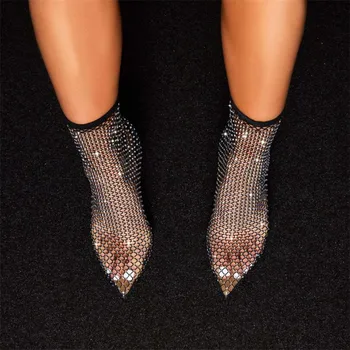 New Spring Crystal Mesh Boots Women PVC Runway High Heels Shoes Thin Heels Pumps Sexy Ladies Party Wedding Sandals Boot
New Spring Crystal Mesh Boots Women PVC Runway High Heels Shoes Thin Heels Pumps Sexy Ladies Party Wedding Sandals Boot