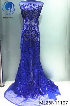 BEAUTIFICAL Sequins Lace Fabric Royal Blue Evening Dresses Afrcian Lace Sequins French Tulle Lace ML26N111
BEAUTIFICAL Sequins Lace Fabric Royal Blue Evening Dresses Afrcian Lace Sequins French Tulle Lace ML26N111