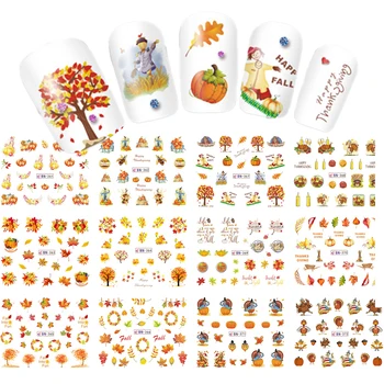 12 Designs in 1 set Thanks Giving/Yellow Leave Design for Nail Art Decorations Water Transfer Sticker Full Warps LABN361-372
12 Designs in 1 set Thanks Giving/Yellow Leave Design for Nail Art Decorations Water Transfer Sticker Full Warps LABN361-372