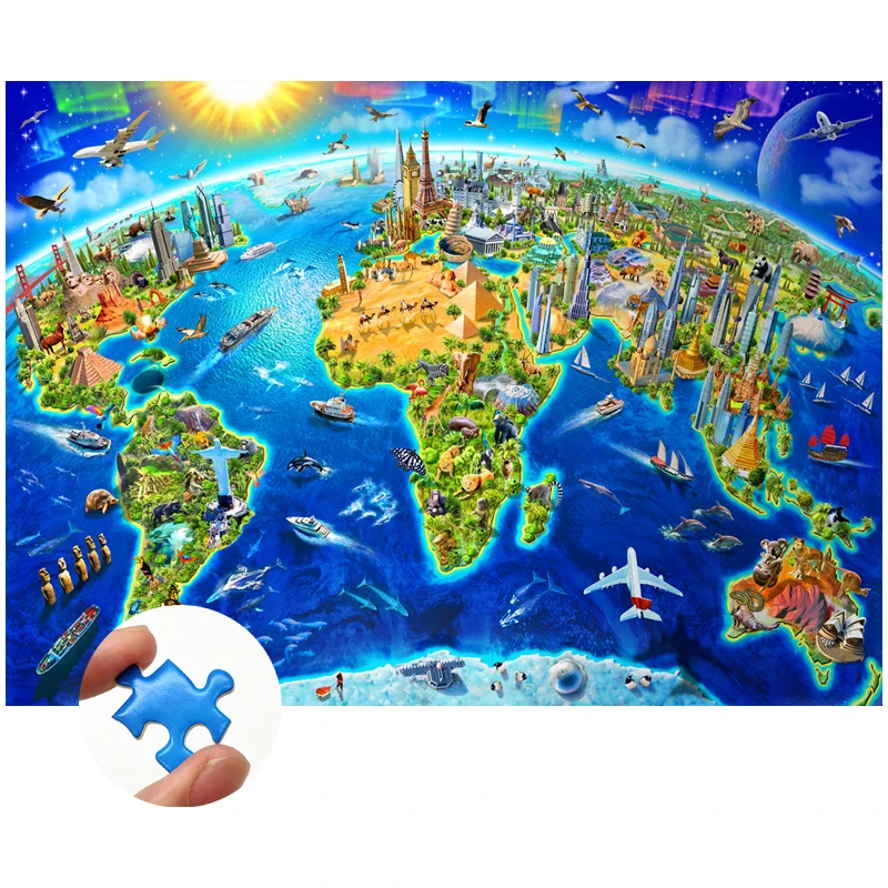 Jigsaw Puzzles 1000 Pieces Children/Adult Decompression Games Manual Educational Toys Birthday Gift-Landmarks Around the Globe
Jigsaw Puzzles 1000 Pieces Children/Adult Decompression Games Manual Educational Toys Birthday Gift-Landmarks Around the Globe