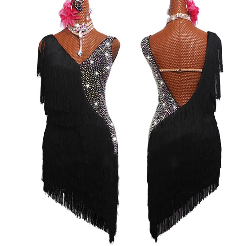 Latin Dress Women Dancing Rhinestone Dress Black Tassels Fringe Dress Rumba Dress Competition Salsa Costume Gatsby Dress
Latin Dress Women Dancing Rhinestone Dress Black Tassels Fringe Dress Rumba Dress Competition Salsa Costume Gatsby Dress