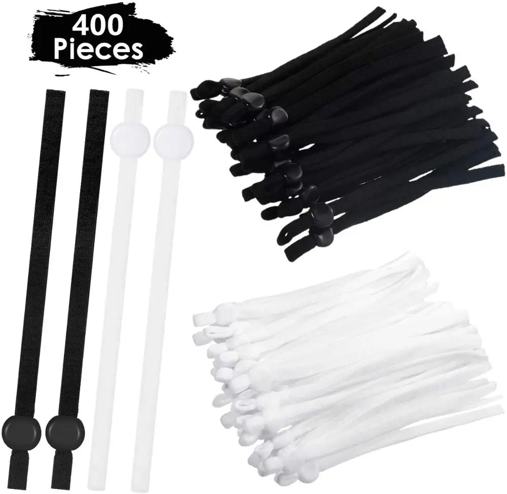 400 Pieces Sewing Cord Bands Elastic Flat Bands with Adjustable Buckle Stretchy Earloop Strap for DIY Making Supplies
400 Pieces Sewing Cord Bands Elastic Flat Bands with Adjustable Buckle Stretchy Earloop Strap for DIY Making Supplies