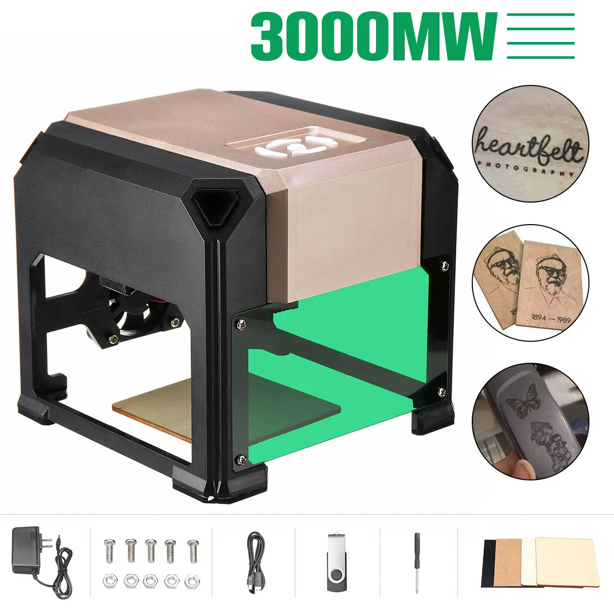 3000mW USB Desktop Laser Engraver Machine DIY Logos Mark Printer Cutter CNC Laser Carving Machine 80x80mm Engraving Ranges
3000mW USB Desktop Laser Engraver Machine DIY Logos Mark Printer Cutter CNC Laser Carving Machine 80x80mm Engraving Ranges