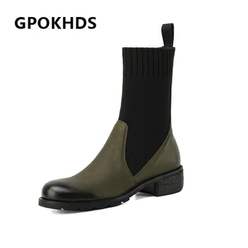 GPOKHDS 2021 women Mid-Calf boots Cow leather Winter short plush Round Toe knitted Med heels female Riding boots size 40
GPOKHDS 2021 women Mid-Calf boots Cow leather Winter short plush Round Toe knitted Med heels female Riding boots size 40