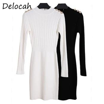 Delocah Women Autumn Fashion Designer Party Midi Dress Long Sleeve Button Solid Printed Ladies A-Line Knitting Dresses vestidos
Delocah Women Autumn Fashion Designer Party Midi Dress Long Sleeve Button Solid Printed Ladies A-Line Knitting Dresses vestidos