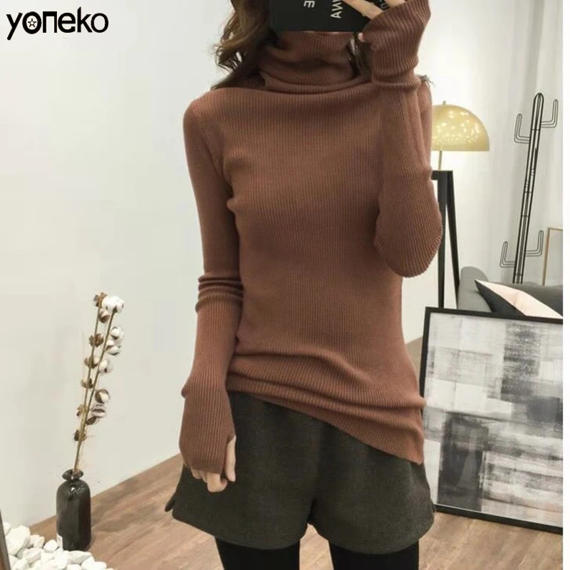 Yoneko On sale Autumn Winter Women Knitted Turtleneck Sweater Casual Soft Solid Jumper Fashion Slim Femme Elastic Pullovers
Yoneko On sale Autumn Winter Women Knitted Turtleneck Sweater Casual Soft Solid Jumper Fashion Slim Femme Elastic Pullovers