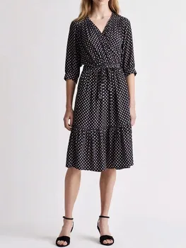 Retro Dot Print Womens Midi Dress V-neck lady Slim Waist Ruffles Dresses Female Robes With Sahses 2020 New
Retro Dot Print Womens Midi Dress V-neck lady Slim Waist Ruffles Dresses Female Robes With Sahses 2020 New