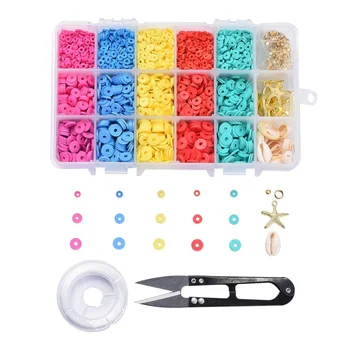 DIY Jewelry Making Kit with Polymer Clay Beads Cowrie Shell Beads Bead SpacersTibetan Style Pendants Scissors Elastic Wire
DIY Jewelry Making Kit with Polymer Clay Beads Cowrie Shell Beads Bead SpacersTibetan Style Pendants Scissors Elastic Wire