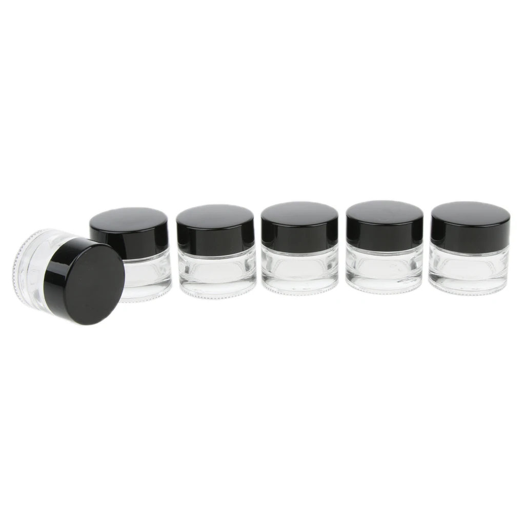 6/set 10g Clear Glass Jar with Lid Travel Bottles Kit Compact Storage 6/set 10g Clear Glass Jar with Lid Travel Bottles Kit Compact Storage