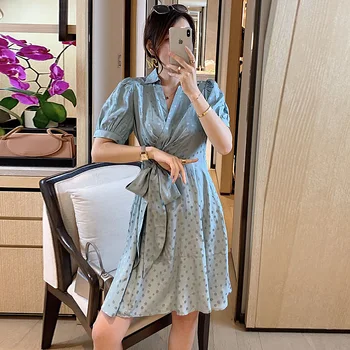 High Quality Summer 2020 Mini Dress New Women Party Casual Vintage Outlet Chic Chic Dot Print V Neck Ribbon Fashion Dresses
High Quality Summer 2020 Mini Dress New Women Party Casual Vintage Outlet Chic Chic Dot Print V Neck Ribbon Fashion Dresses