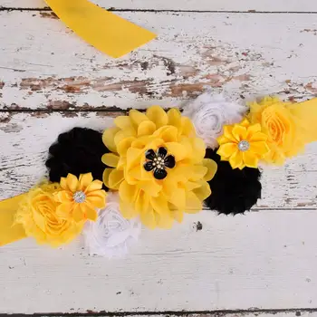 Yellow/Black/White Flower Sash Maternity sash Pregnancy belly belt Wedding Bridal Floral Waistband Baby Shower party Photo props
Yellow/Black/White Flower Sash Maternity sash Pregnancy belly belt Wedding Bridal Floral Waistband Baby Shower party Photo props