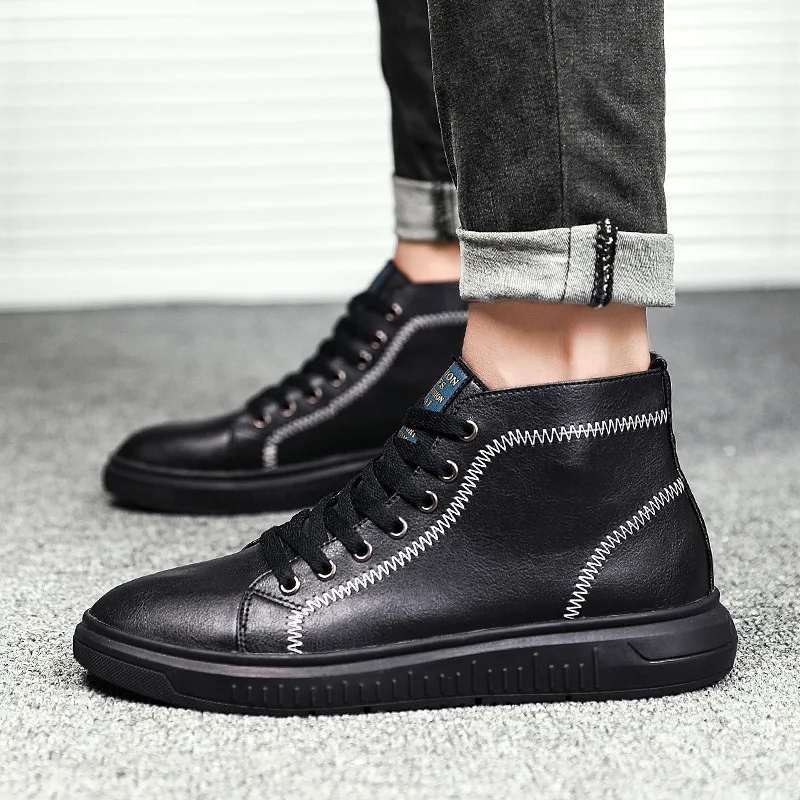 High-top Board Shoe Men's 48 Yards Black And White with Pattern Extra-large No. 45 Autumn High State Casual Leather Shoes 46 Ext
High-top Board Shoe Men's 48 Yards Black And White with Pattern Extra-large No. 45 Autumn High State Casual Leather Shoes 46 Ext