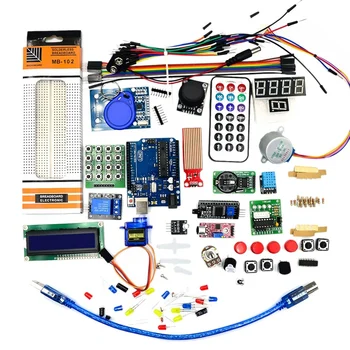 Starter Kit Compatible with Arduino UNO R3 Projects with LCD1602 Module Breadboard 9V 1A Power Supply Sensors
Starter Kit Compatible with Arduino UNO R3 Projects with LCD1602 Module Breadboard 9V 1A Power Supply Sensors