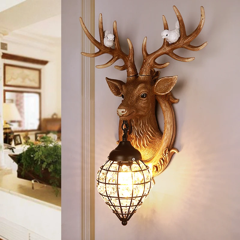 Wild Animal Deer Head Resin Decorative Led Wall Light Lamp Bird Sculpture Statue Retro Crystal Sconce Light
Wild Animal Deer Head Resin Decorative Led Wall Light Lamp Bird Sculpture Statue Retro Crystal Sconce Light