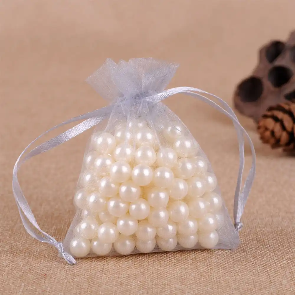 100pcs/pack candy gift drawstring bag organza wedding jewelry