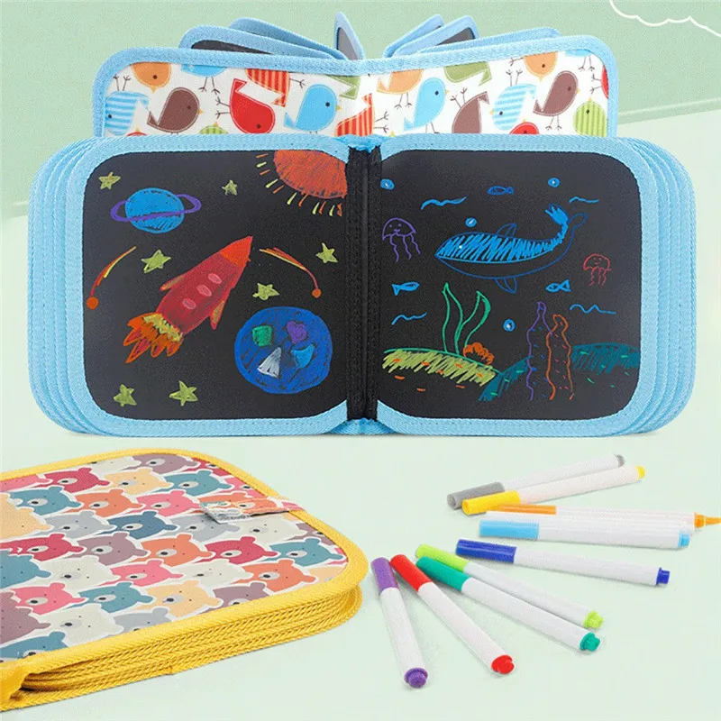 Portable Soft Chalk Board Drawing Book Animal Coloring Book DIY Painting Drawing Board Repeatable wiping of portable paintings
Portable Soft Chalk Board Drawing Book Animal Coloring Book DIY Painting Drawing Board Repeatable wiping of portable paintings