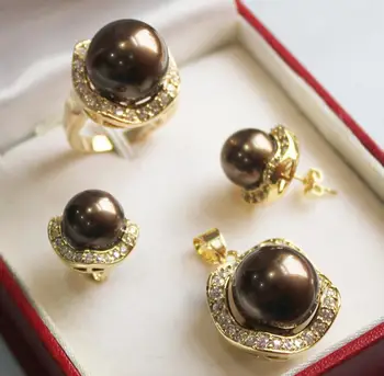 Fashion jewelry Free Shipping shell pearl pendant(14mm), earing(10mm), , ring(14mm) set 
Fashion jewelry Free Shipping shell pearl pendant(14mm), earing(10mm), , ring(14mm) set