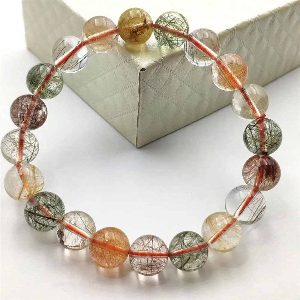 Natural Colorful Rutilated Quartz Crystal Women Clear Round Beads Bracelet 10mm Stone Love Gold Red Green Copper Jewelry AAAAA
Natural Colorful Rutilated Quartz Crystal Women Clear Round Beads Bracelet 10mm Stone Love Gold Red Green Copper Jewelry AAAAA
