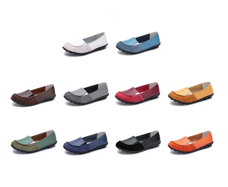 AH 208-2020 New Spring Autumn Women's Flat Shoes Comfortable Nurse Loafers Geunie Leather Mother Walking Shoe-1