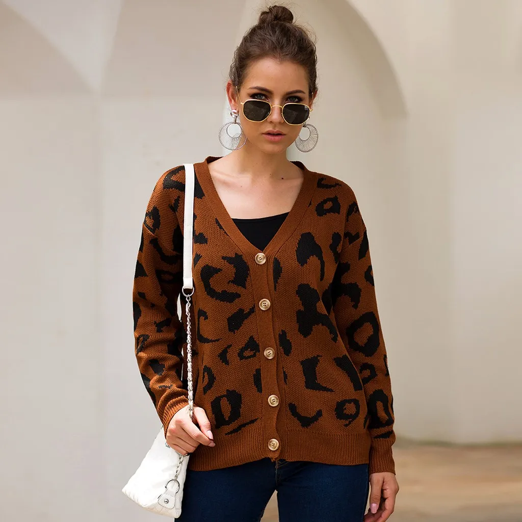 Women leopard print Sweaters And Cardigan Knitted Winter Clothing cover up cardigan casual loose Femme Hiver Truien Dames L30824
Women leopard print Sweaters And Cardigan Knitted Winter Clothing cover up cardigan casual loose Femme Hiver Truien Dames L30824