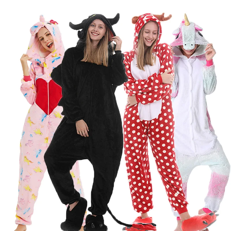 

Animal Pajamas Set Adult Women Men Cosplay Kigurumi Unicorn Pajamas Totoro Panda Stitch onesie Winter Warm Sleepwear