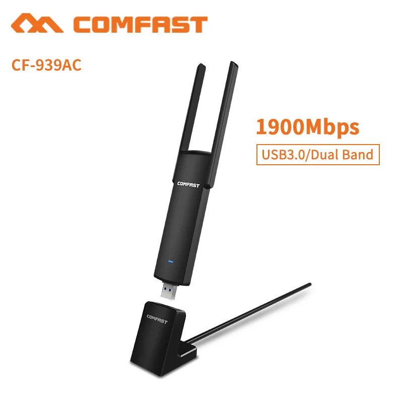 Game Wi-fi card CF-939AC 1900Mbps 5Ghz USB3.0 Wifi Adapter Dual Band External Antenna Dongle Desktop/PC Computer External cable
Game Wi-fi card CF-939AC 1900Mbps 5Ghz USB3.0 Wifi Adapter Dual Band External Antenna Dongle Desktop/PC Computer External cable