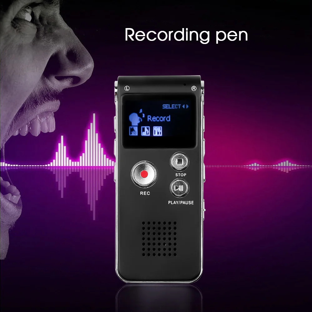 2016 Профессиональный цифровой Аудио Диктофон 8 ГБ Мини диктофон Mp3 плеер ручка |