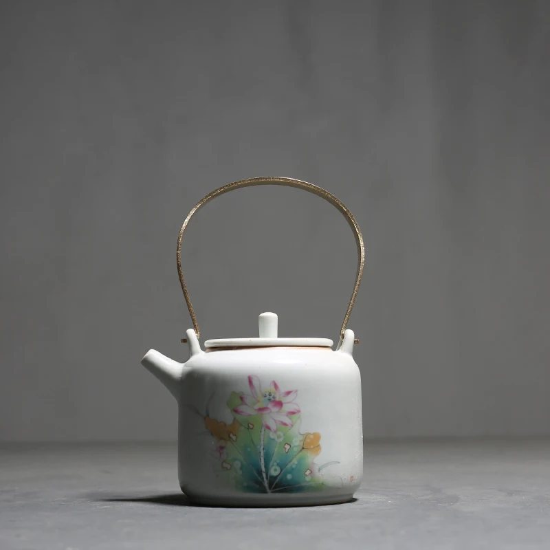 270ml Vintage Ru Kiln Ceramic Teapot Chinese Kung Fu Tea Pot with Filter Kettle Pottery Teapots Drinkware Teaware Home Decor | Дом и сад